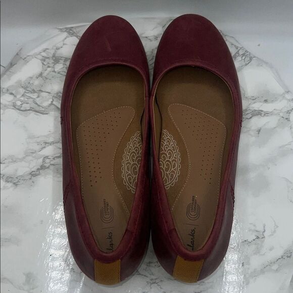CLARKS Cranberry Red Leather Canebay Loafer-9M - Picture 5 of 7